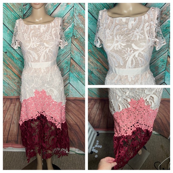 Maje Romarin Ombre Lace Midi Dress - Picture 2 of 9